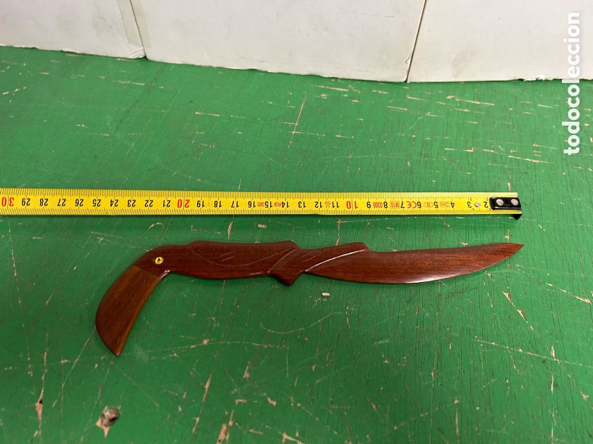 Escriban&iacute;a: ABRE CARTAS DE MADERA CON DIBUJO DE AVE EN EL MANGO - Foto 2