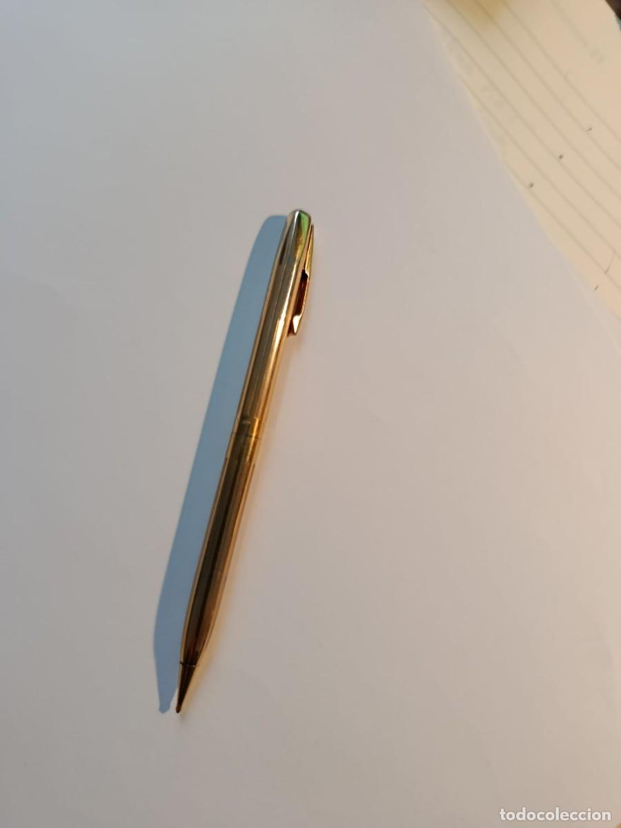 Escriban&iacute;a: Portaminas VINTAGE SHEAFFER TARGA. Chapado en Oro (L&iacute;neas). Punto Blanco. Nombre Grabado.