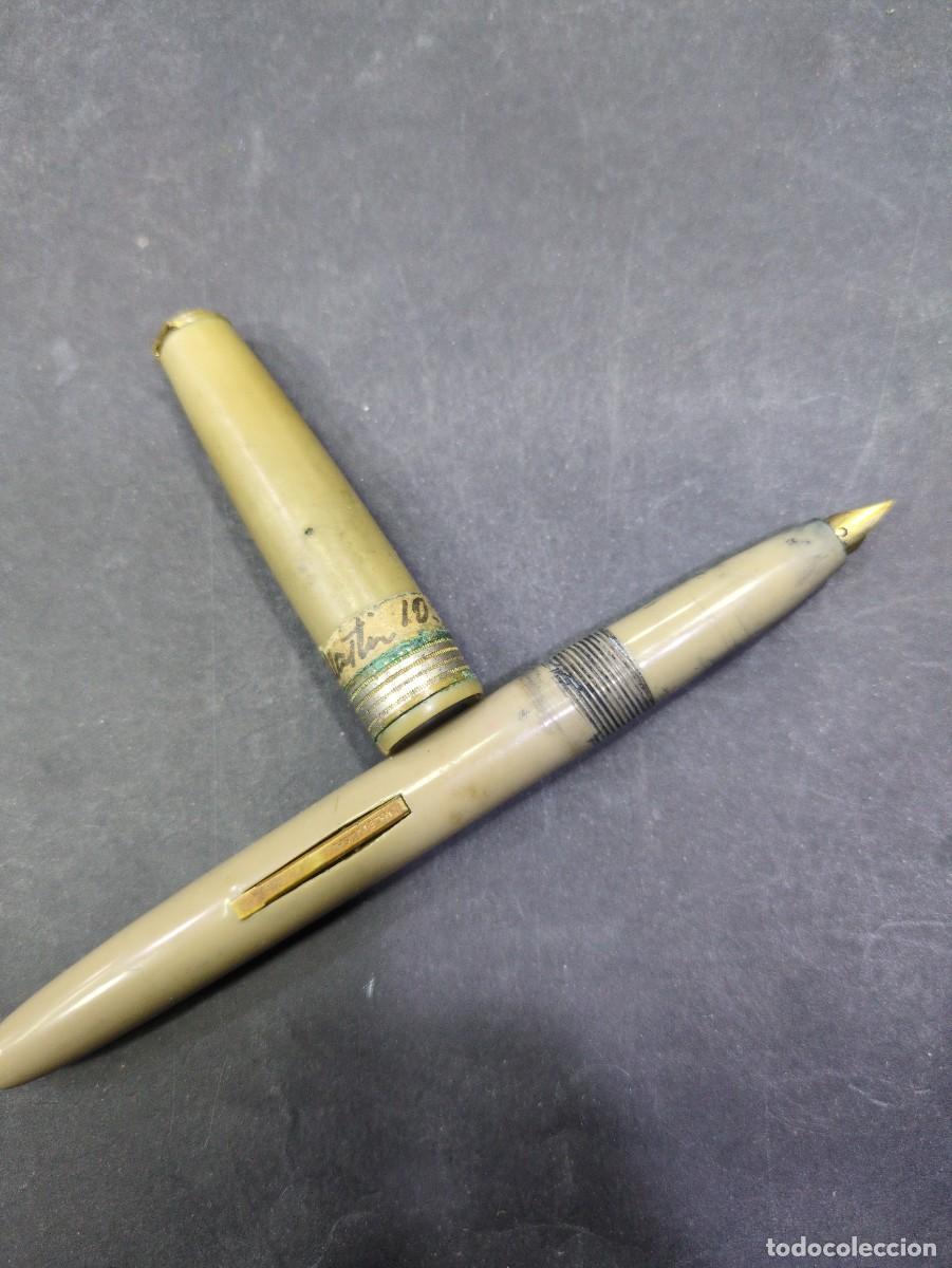 Escriban&iacute;a: pluma vingage marron a&ntilde;os 60