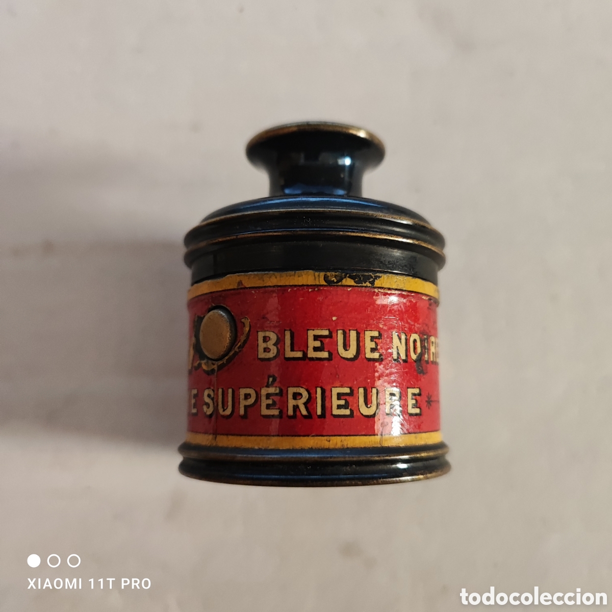Escriban&iacute;a: Tintero de viaje con publicidad de confiter&iacute;a A.Auria Zaragoza.