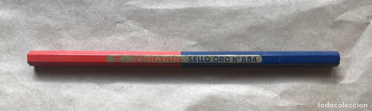Escriban&iacute;a: L&aacute;piz HISPANIA SELLO ORO N&ordm; 884- Bicolor AZUL / ROJO - SIN USAR - Ver fotos -