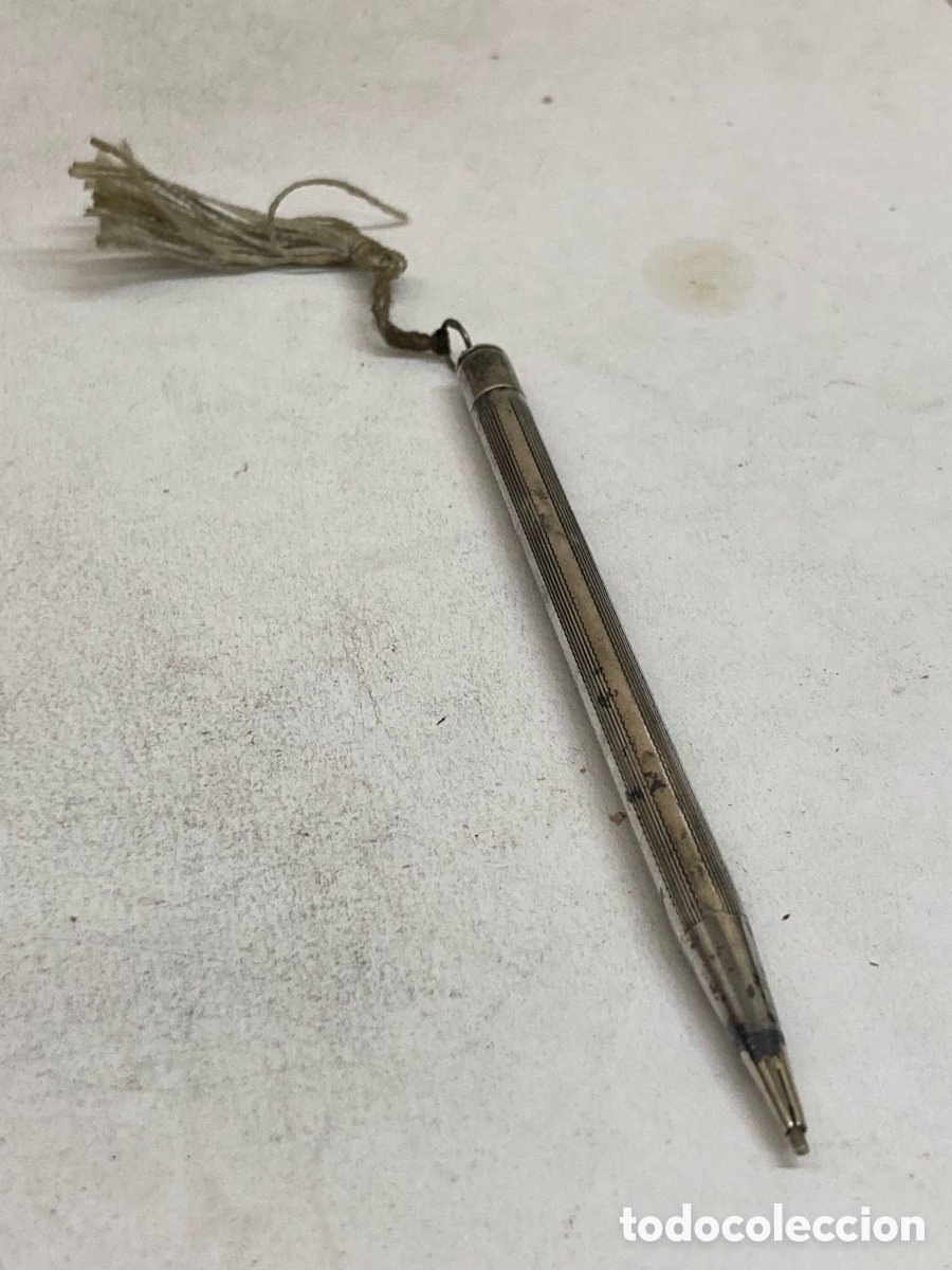 Escriban&iacute;a: Portaminas de plata antiguo de secretar&iacute;a