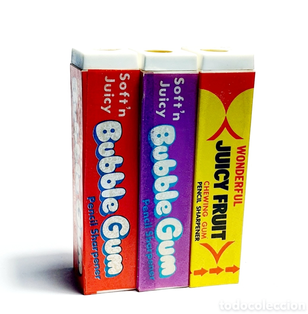 Escriban&iacute;a: SACAPUNTAS CHICLES BUBBLE GUM A&Ntilde;OS 80 - Foto 2