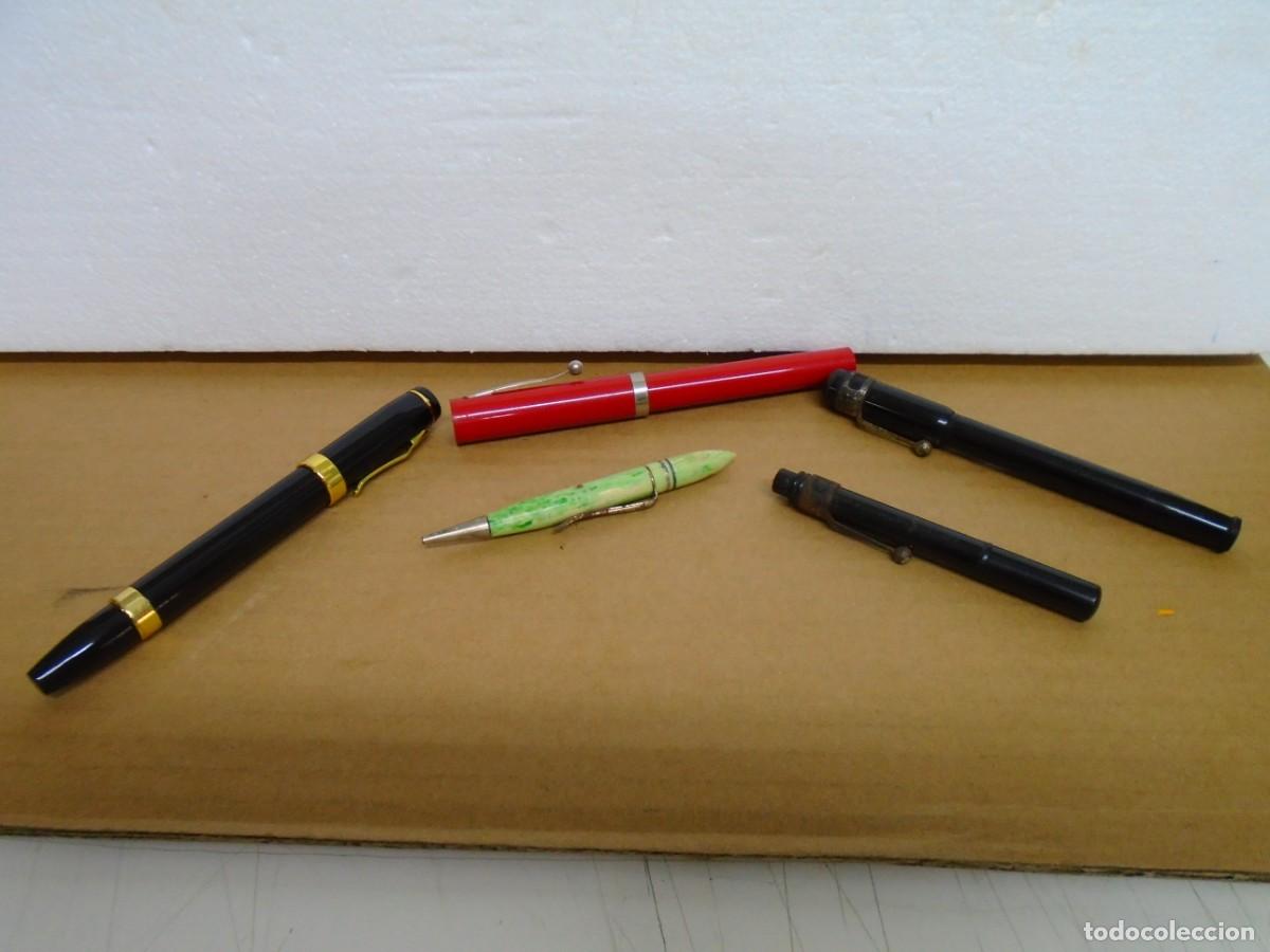 Escriban&iacute;a: LOTE DE 4 ANTIGUAS PLUMAS,ESTILOGRAFICAS Y PORTAMINAS,VER FOTOS Y MARCAS.