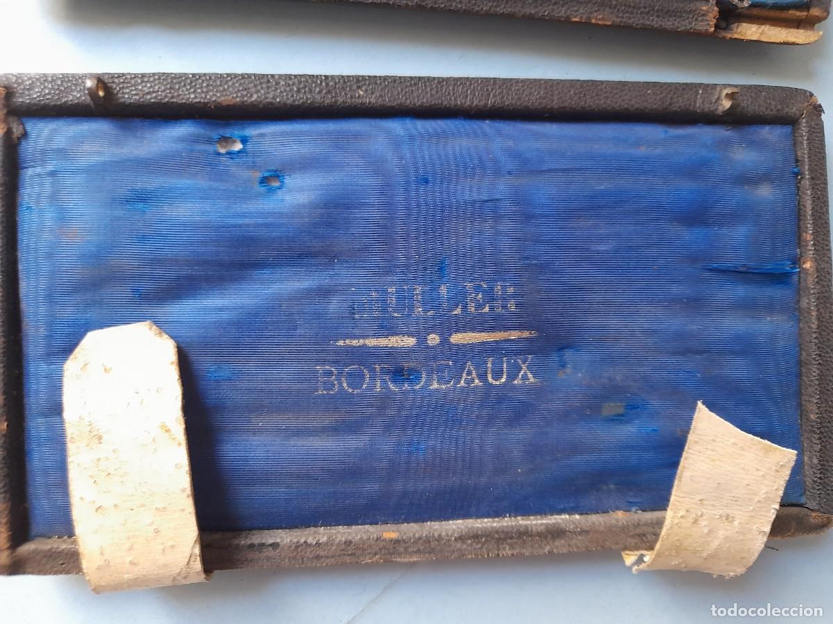 Escriban&iacute;a: Antigua caja estuche de compases MULLER BORDEAUX - Foto 4