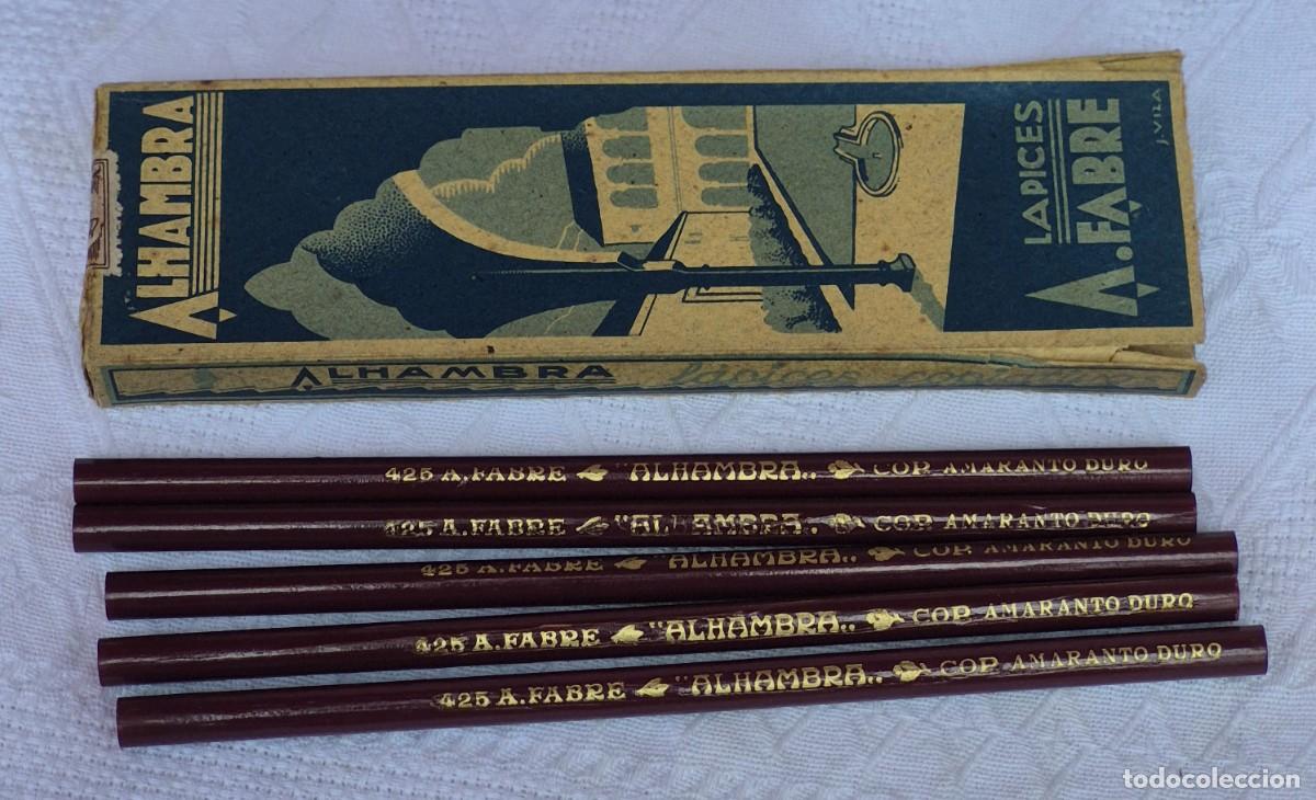 Escriban&iacute;a: A. FABRE - ALHAMBRA n&ordm; 425 COP. AMARANTO DURO - caja con 5 l&aacute;pices-estuche cart&oacute;n