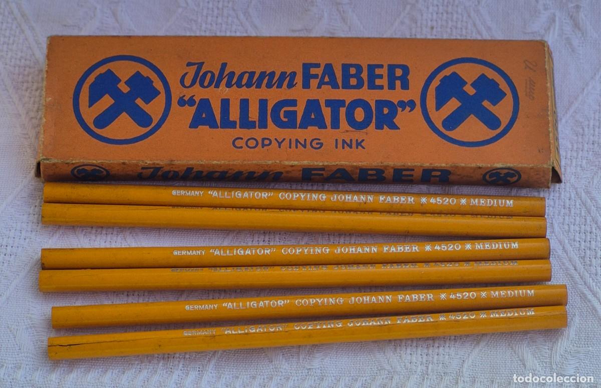Escriban&iacute;a: JOHANN FABER &ndash; ALLIGATOR &ndash;n&ordm; 4520 medium Copying Ink&ndash;CAJA 6 L&Aacute;PICES estuche cart&oacute;n-nuevos-Germany