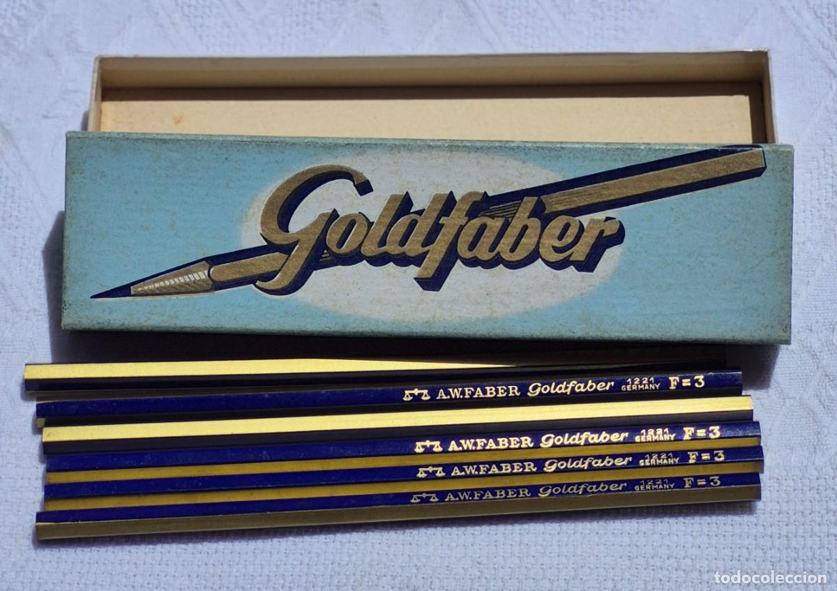 Escriban&iacute;a: A.W. FABER &ndash; GOLDFABER n&ordm; 1221 F = 3 &ndash; Germany -caja con 6 l&aacute;pices nuevos a estrenar-estuche cart&oacute;n