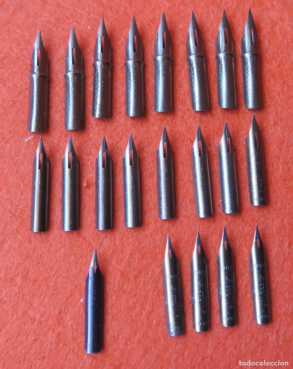 Escriban&iacute;a: 21 PLUMILLAS MARCA GILLOTT. N. 404,170,190,191