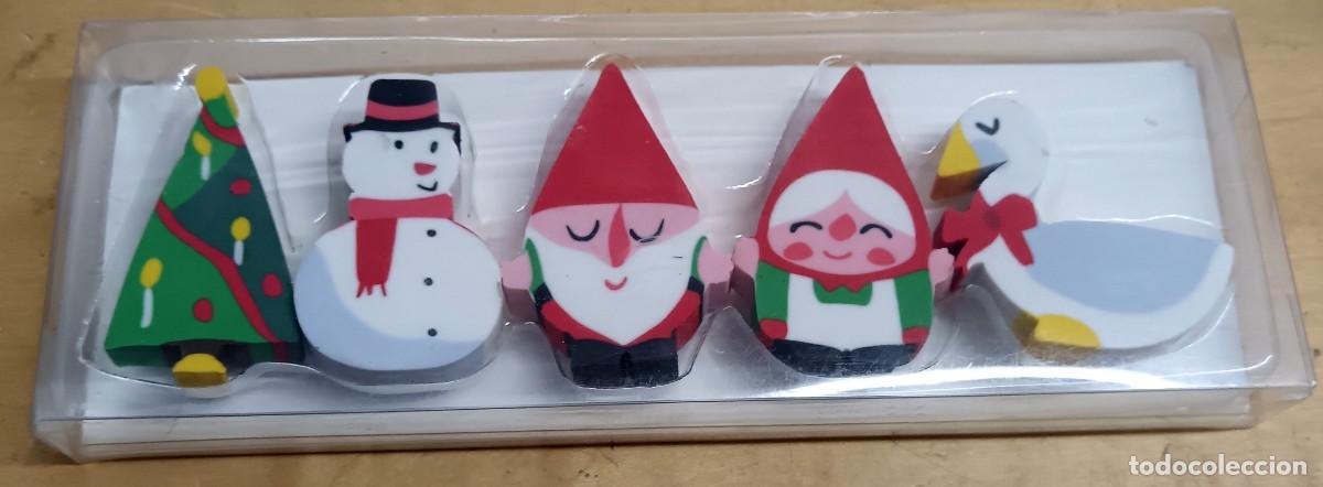 Escriban&iacute;a: CAJA CON 5 GOMAS BORRAR NAVIDAD 18 CM. LARGO