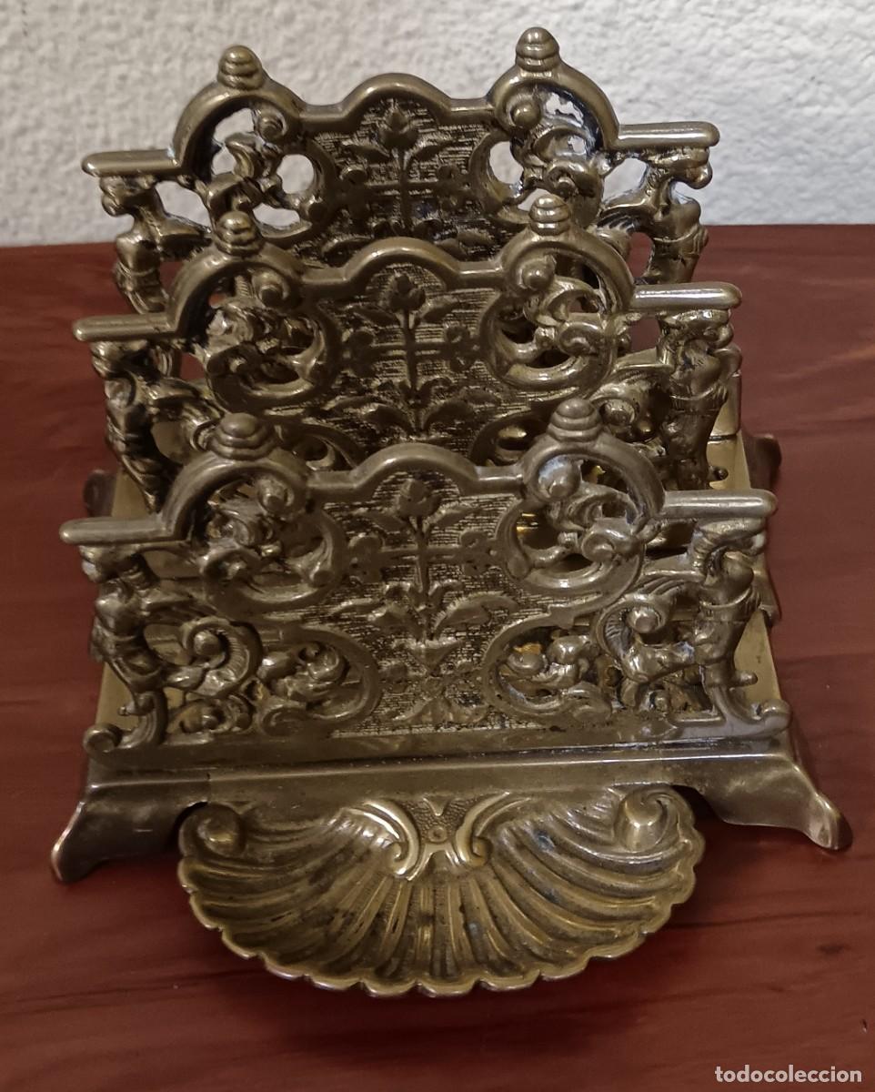 Escriban&iacute;a: PORTACARTAS BRONCE 15X13 CM.
