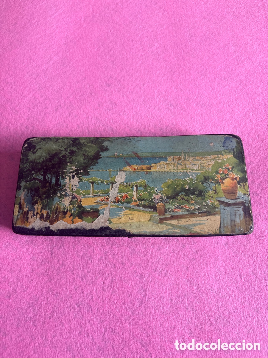 Escriban&iacute;a: Antiguo plumier estuche franc&eacute;s en laca, mediados siglo XX (A20)