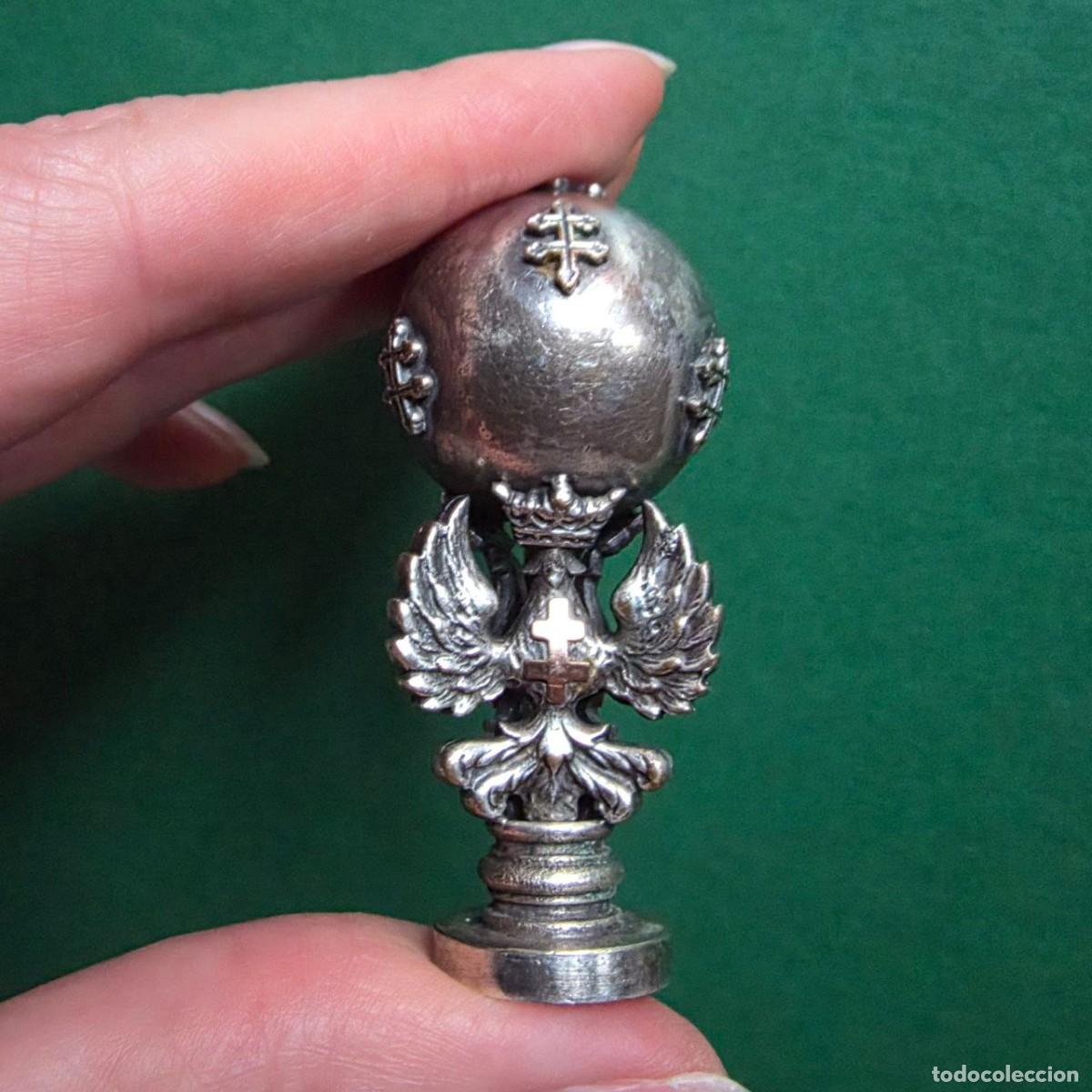 Escriban&iacute;a: Antiguo Sello de lacre de escritorio Croix de Lorraine o Croix d'Anjou