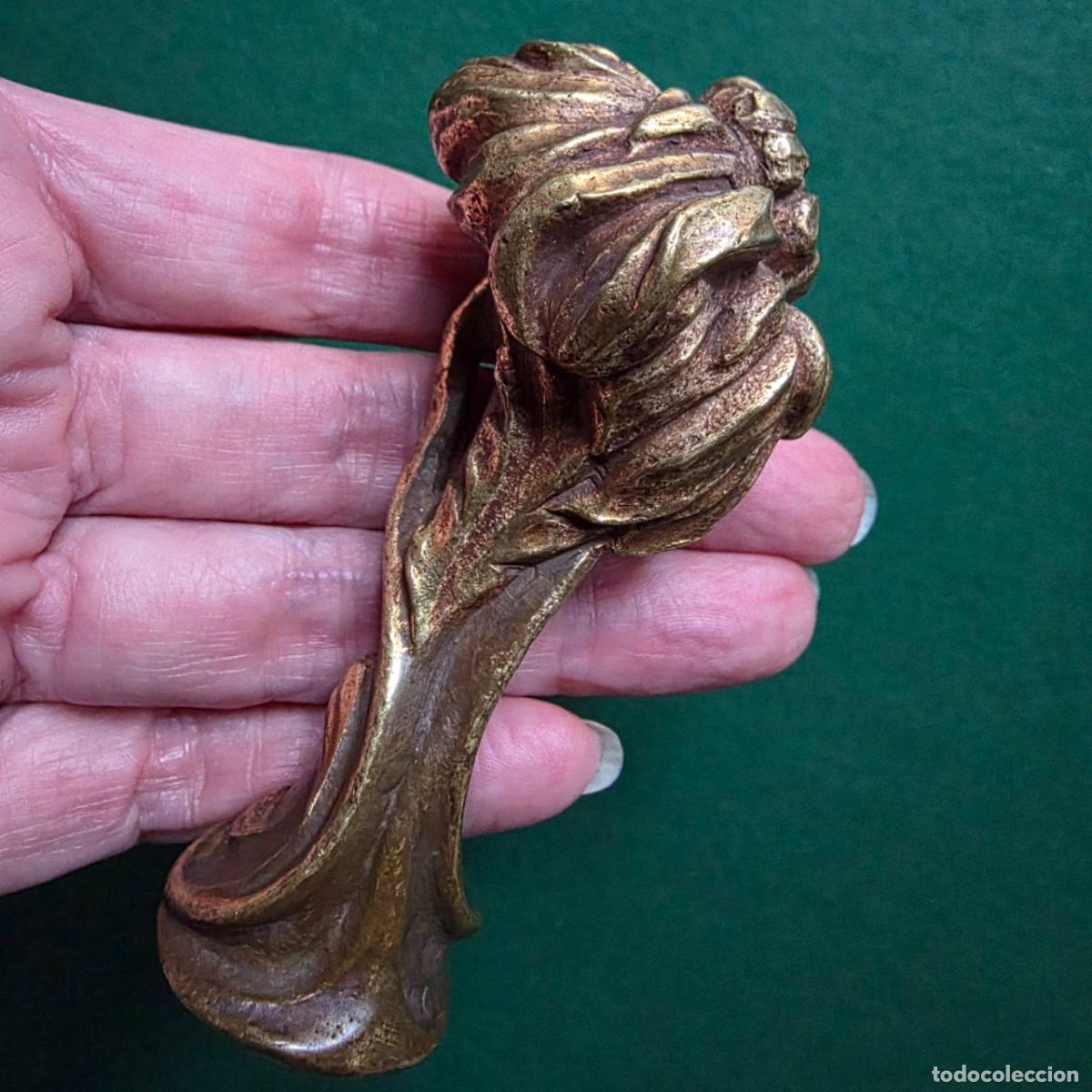 Escriban&iacute;a: Antiguo Sello de lacre de escritorio Art Nouveau Modernismo fin. siglo XIX - pp. XX bronce