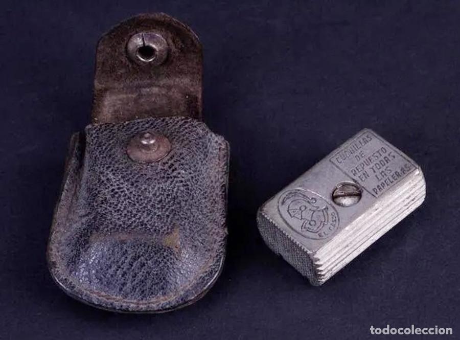 Escriban&iacute;a: SACAPUNTAS EL CASCO - CON FUNDA DE CUERO - ESCASO - Foto 2