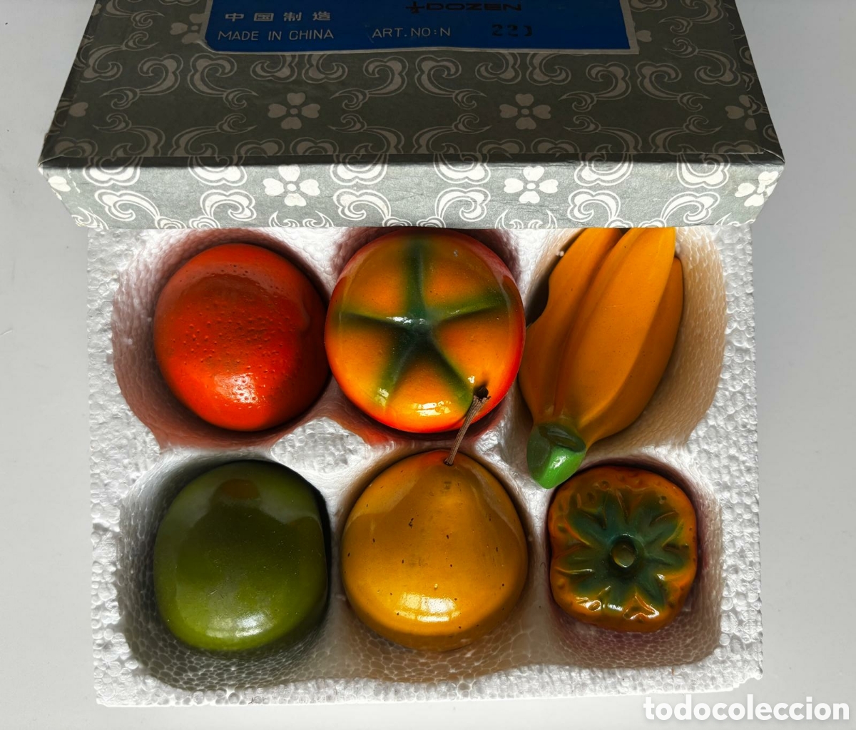Writing Items: Antigua caja 6 SACAPUNTAS pencil shapener CER&Aacute;MICA frutas NUEVA colecci&oacute;n afila l&aacute;pices afilal&aacute;pices