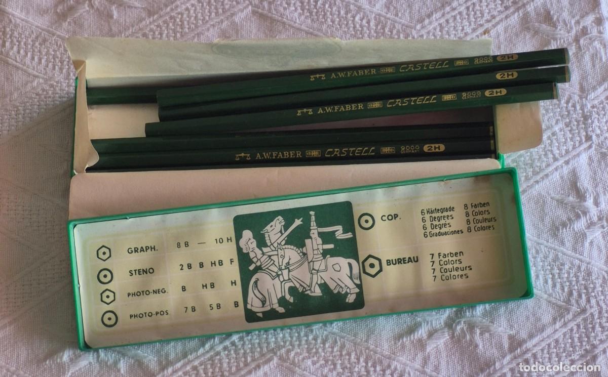 Escriban&iacute;a: A.W. FABER CASTELL n&ordm; 9000 2H &ndash; Germany -caja con 7 l&aacute;pices nuevos a estrenar-estuche pl&aacute;stico