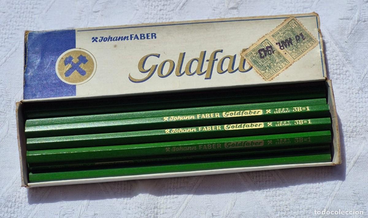 Escriban&iacute;a: JOHANN FABER &ndash; GOLDFABER n&ordm; 1221 3B=1 &ndash; Caja con 9 l&aacute;pices estuche cart&oacute;n - Germany-a&ntilde;o 1943