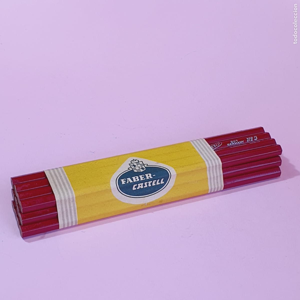 Escriban&iacute;a: MAZO-12 L&Aacute;PICES-JOHANN FABER CASTELL DESSIN N&ordm;3-COLECCIOISTAS PUROS-ROJOS-N.O.S.-VER FOTOGRAF&Iacute;AS