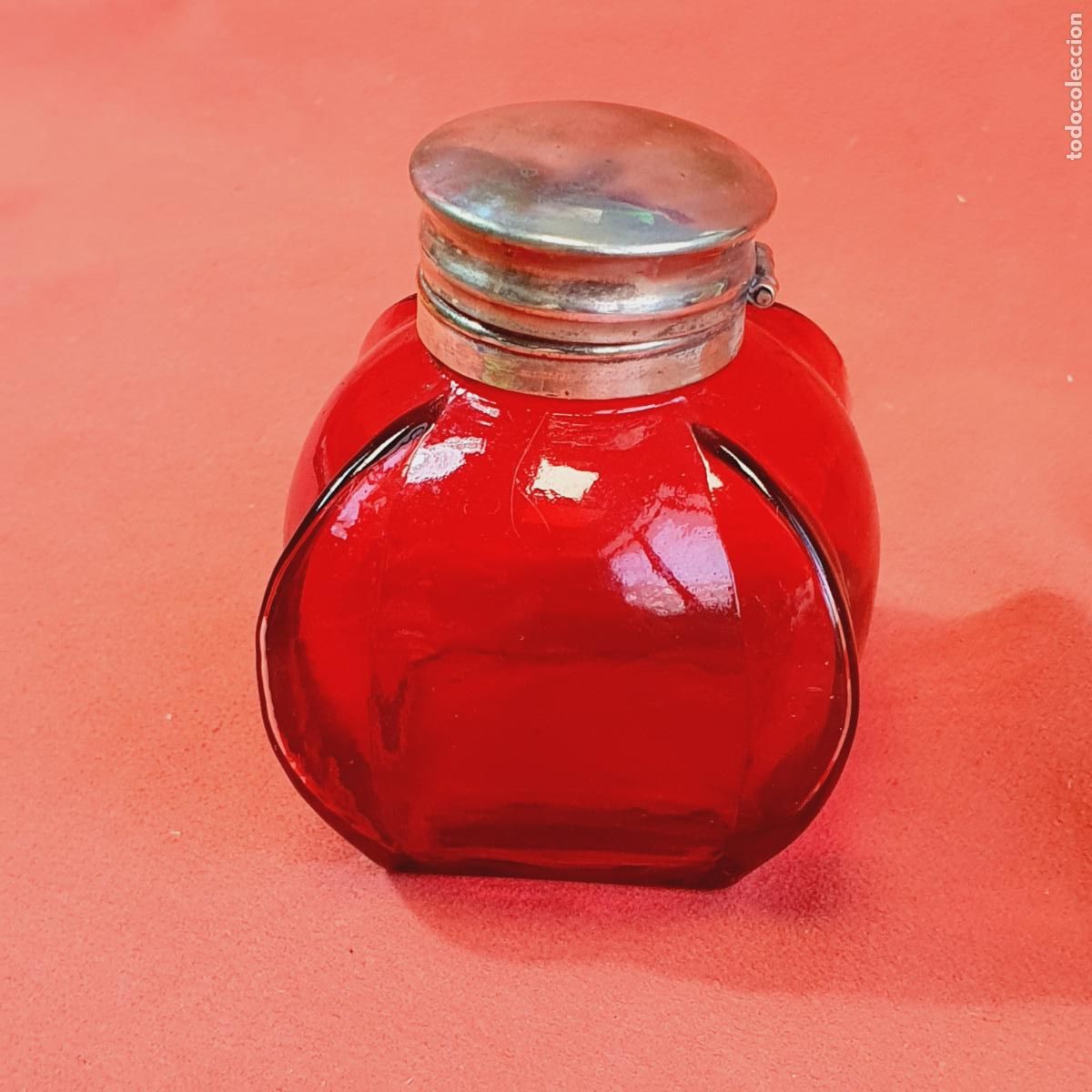 Escriban&iacute;a: TINTERO-ROJO Y ALPACA(CREO)-VINTAGE-EXCELENTE ESTADO-PRECIOSO-VER FOTOGRAF&Iacute;AS.
