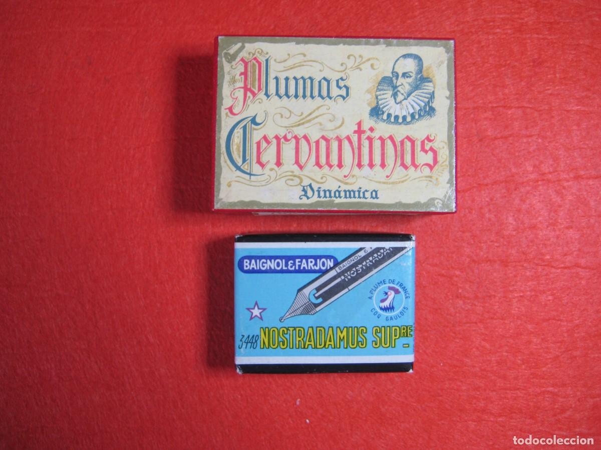 Escriban&iacute;a: 2 CAJAS DE PLUMLLAS NUEVAS PRECINTADAS VINTAGE DE MITAD SIGLO XX