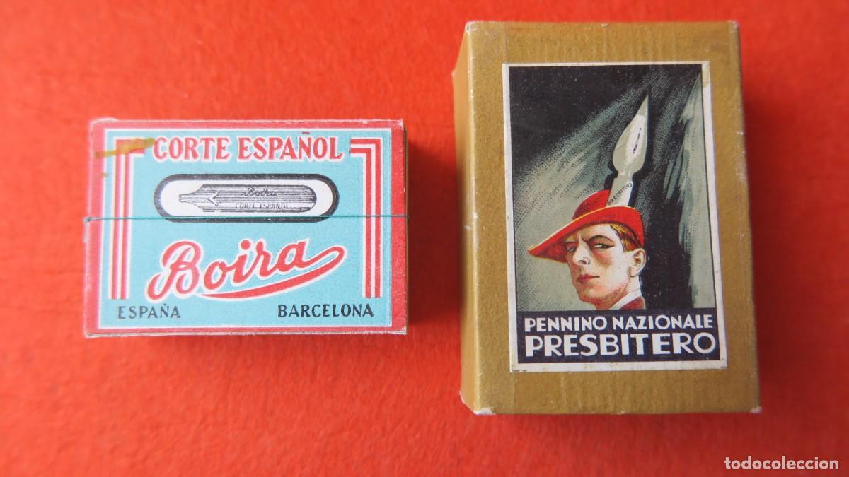 Escriban&iacute;a: 2 CAJAS DE PLUMLLAS NUEVAS PRECINTADAS VINTAGE DE MITAD SIGLO XX