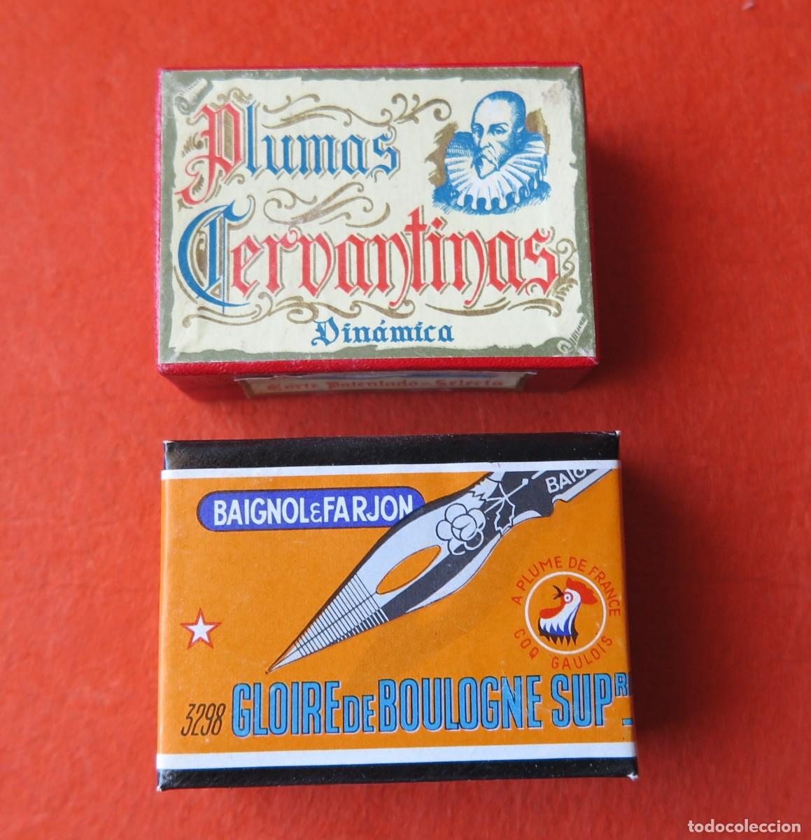 Escriban&iacute;a: 2 CAJAS DE PLUMLLAS NUEVAS PRECINTADAS VINTAGE DE MITAD SIGLO XX