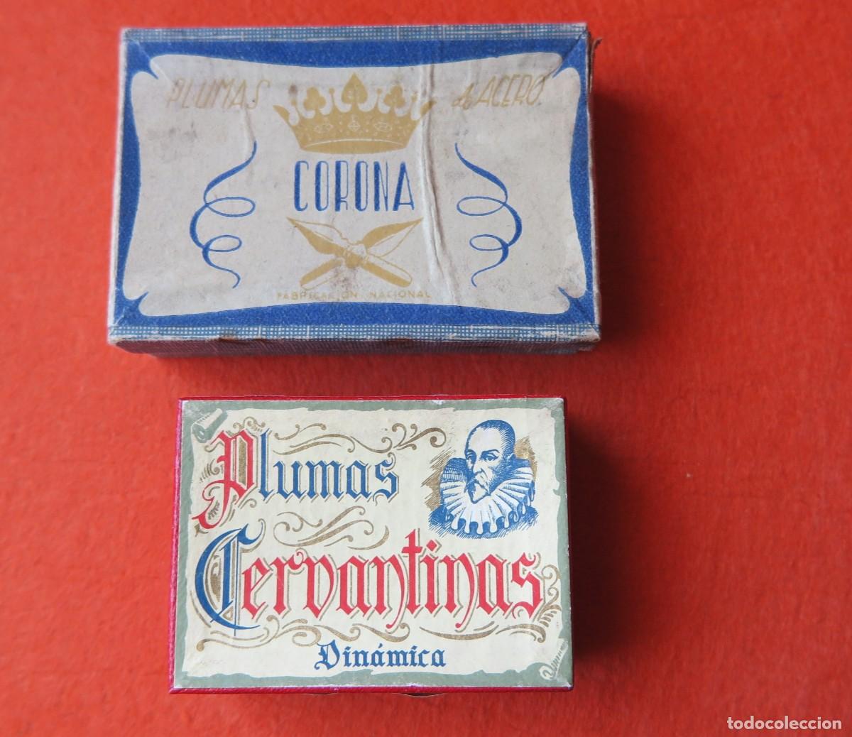 Escriban&iacute;a: 2 CAJAS DE PLUMLLAS NUEVAS PRECINTADAS VINTAGE DE MITAD SIGLO XX