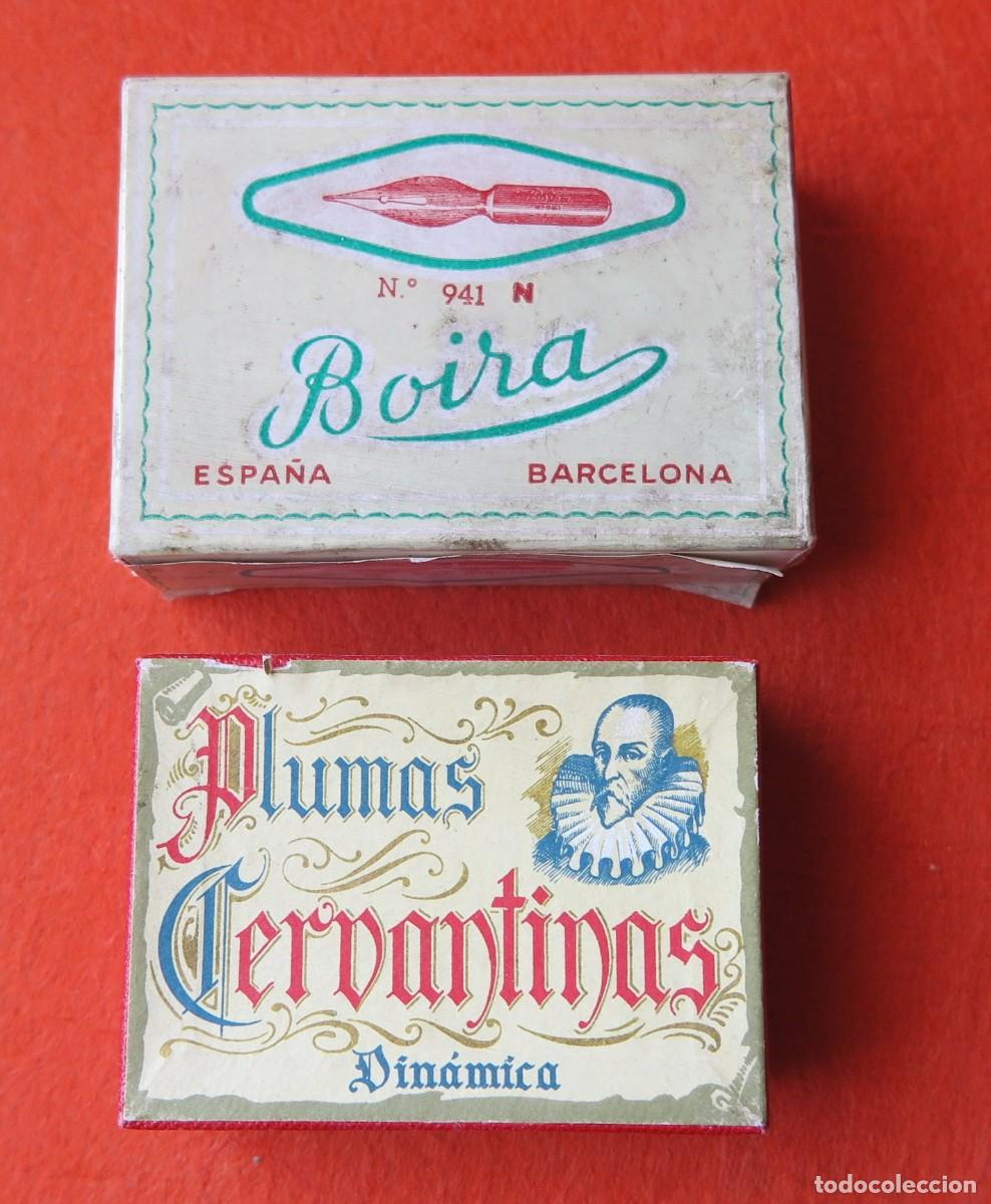 Escriban&iacute;a: 2 CAJAS DE PLUMLLAS NUEVAS PRECINTADAS VINTAGE DE MITAD SIGLO XX