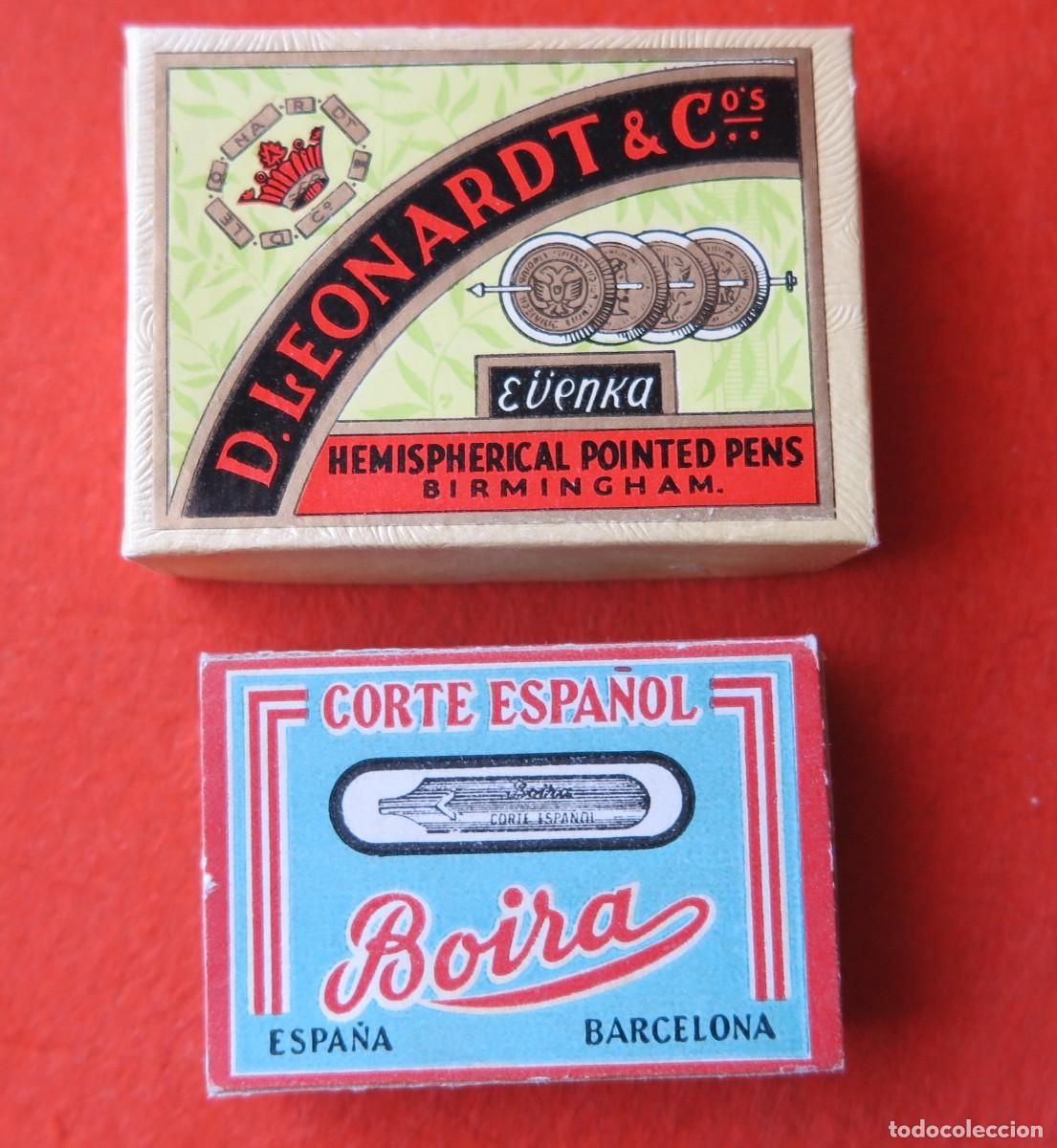 Escriban&iacute;a: 2 CAJAS DE PLUMLLAS NUEVAS PRECINTADAS VINTAGE DE MITAD SIGLO XX