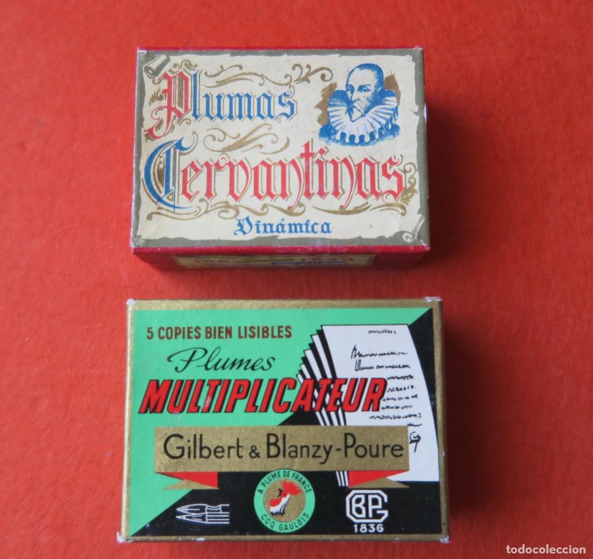 Escriban&iacute;a: 2 CAJAS DE PLUMLLAS NUEVAS PRECINTADAS VINTAGE DE MITAD SIGLO XX