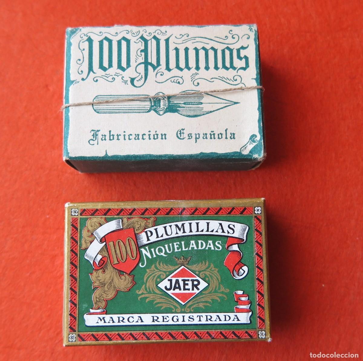 Escriban&iacute;a: 2 CAJAS DE PLUMLLAS NUEVAS PRECINTADAS VINTAGE DE MITAD SIGLO XX
