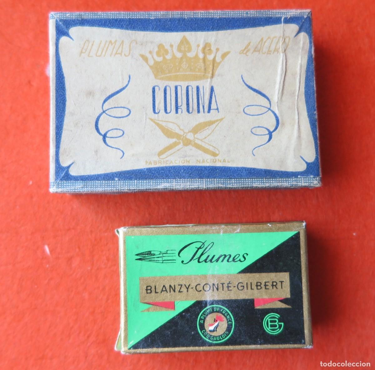 Escriban&iacute;a: 2 CAJAS DE PLUMLLAS NUEVAS PRECINTADAS VINTAGE DE MITAD SIGLO XX