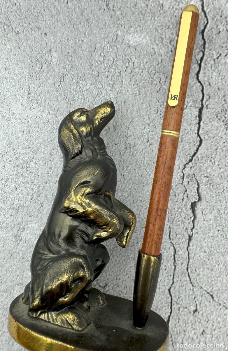 Escriban&iacute;a: Antiguo portaplumas de bronce TOPAS &ndash; figura de animal &ndash; estilo Art Nouveau &ndash; siglo XIX/XX