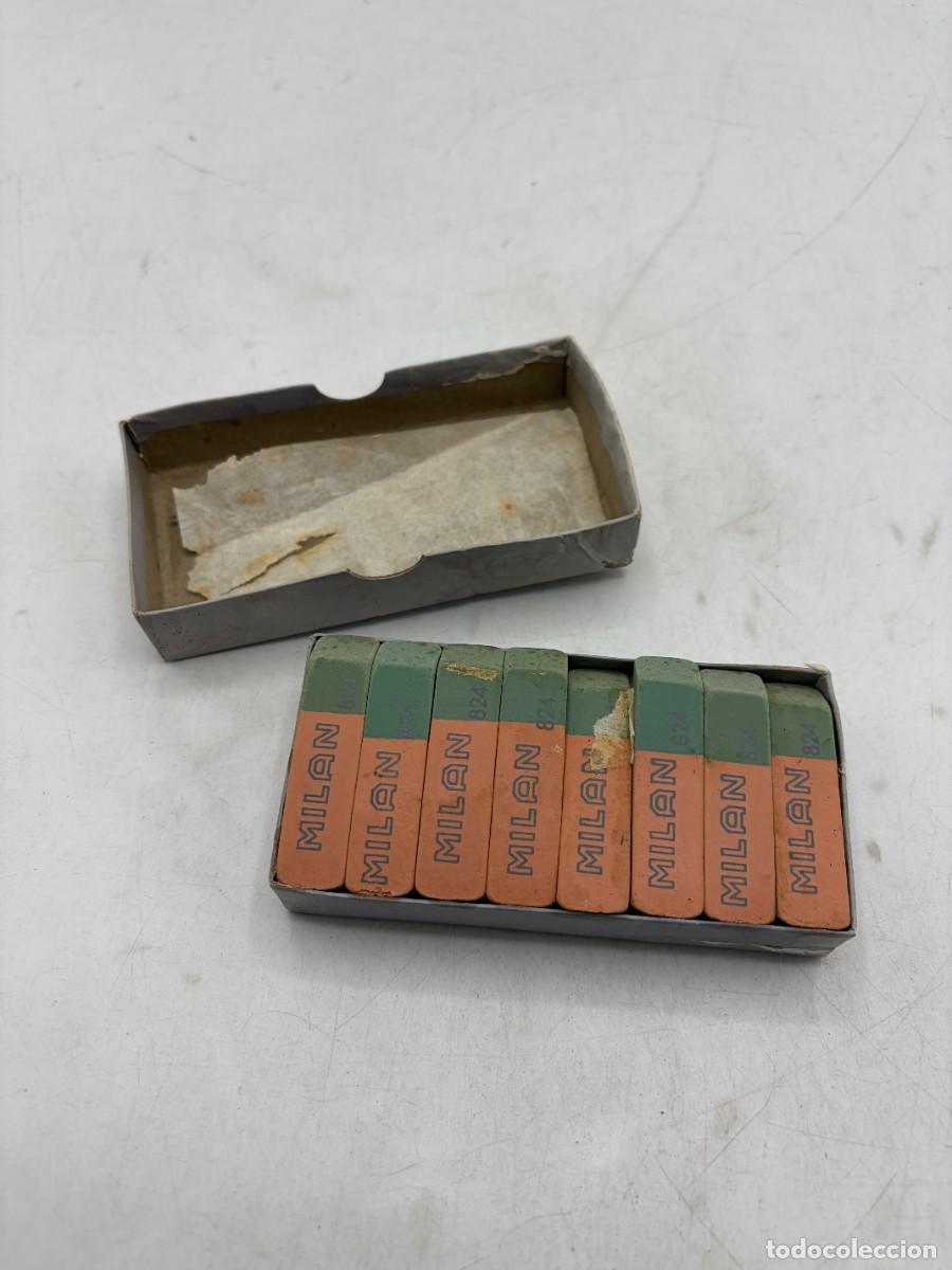 Escriban&iacute;a: LOTE 16 GOMAS MILAN 824 ANTIGUAS. BICOLOR. CAJA ORIGINAL. VINTAGE.