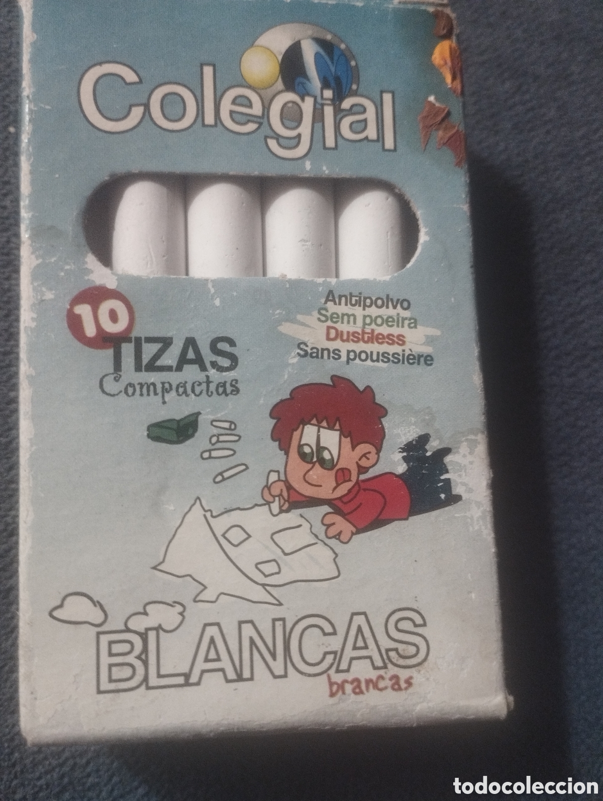 Escriban&iacute;a: Caja de tizas escolares de finales de los 70