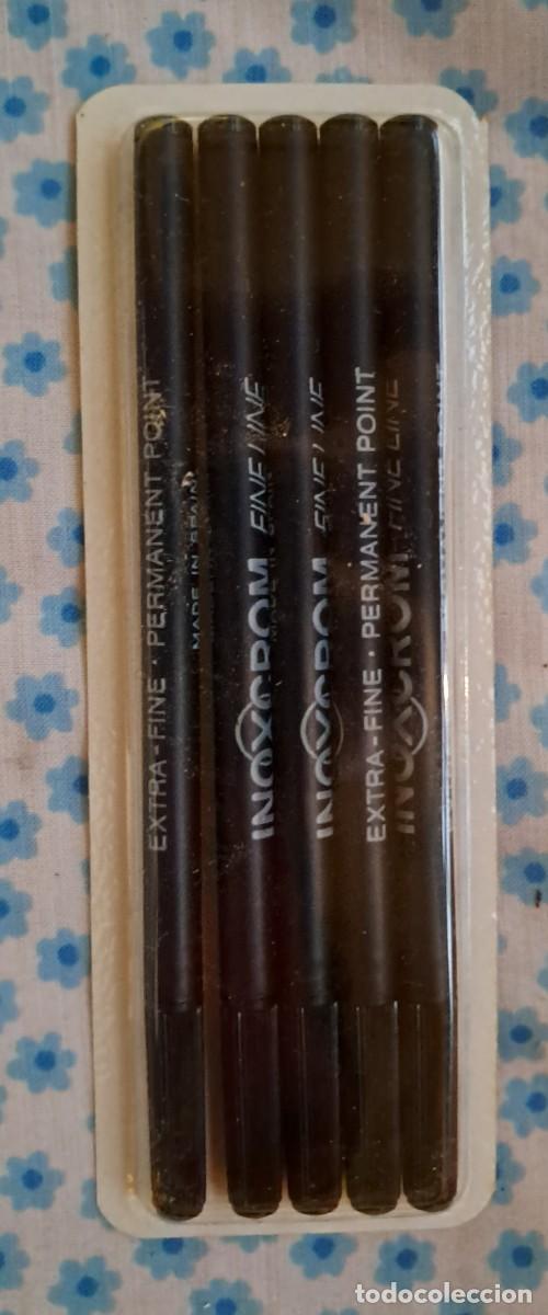Escriban&iacute;a: inoxcrom Fine line. Blister de 5 recambio en negro a&ntilde;os 80