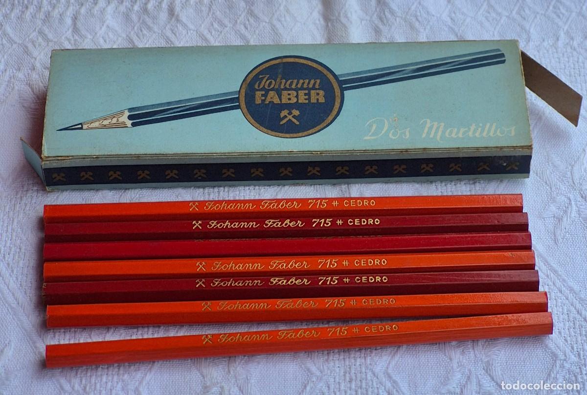 Escriban&iacute;a: JOHANN FABER&ndash;DOS MARTILLOS&ndash;n&ordm; 715 azul / rojo&ndash;CAJA con 7 L&Aacute;PICES en estuche cart&oacute;n-nuevos a estrenar