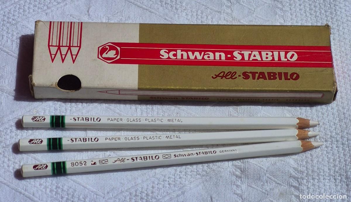 Escriban&iacute;a: SCHWAN STABILO&ndash; ALL STABILO - n&ordm; 8052 white-caja con 3 L&Aacute;PICES estuche cart&oacute;n-nuevos a estrenar-Germ