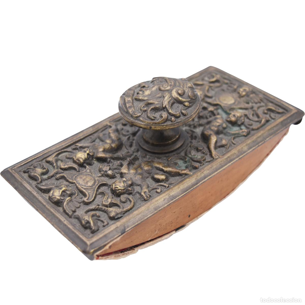 Escriban&iacute;a: Secante antiguo de bronce - Foto 4