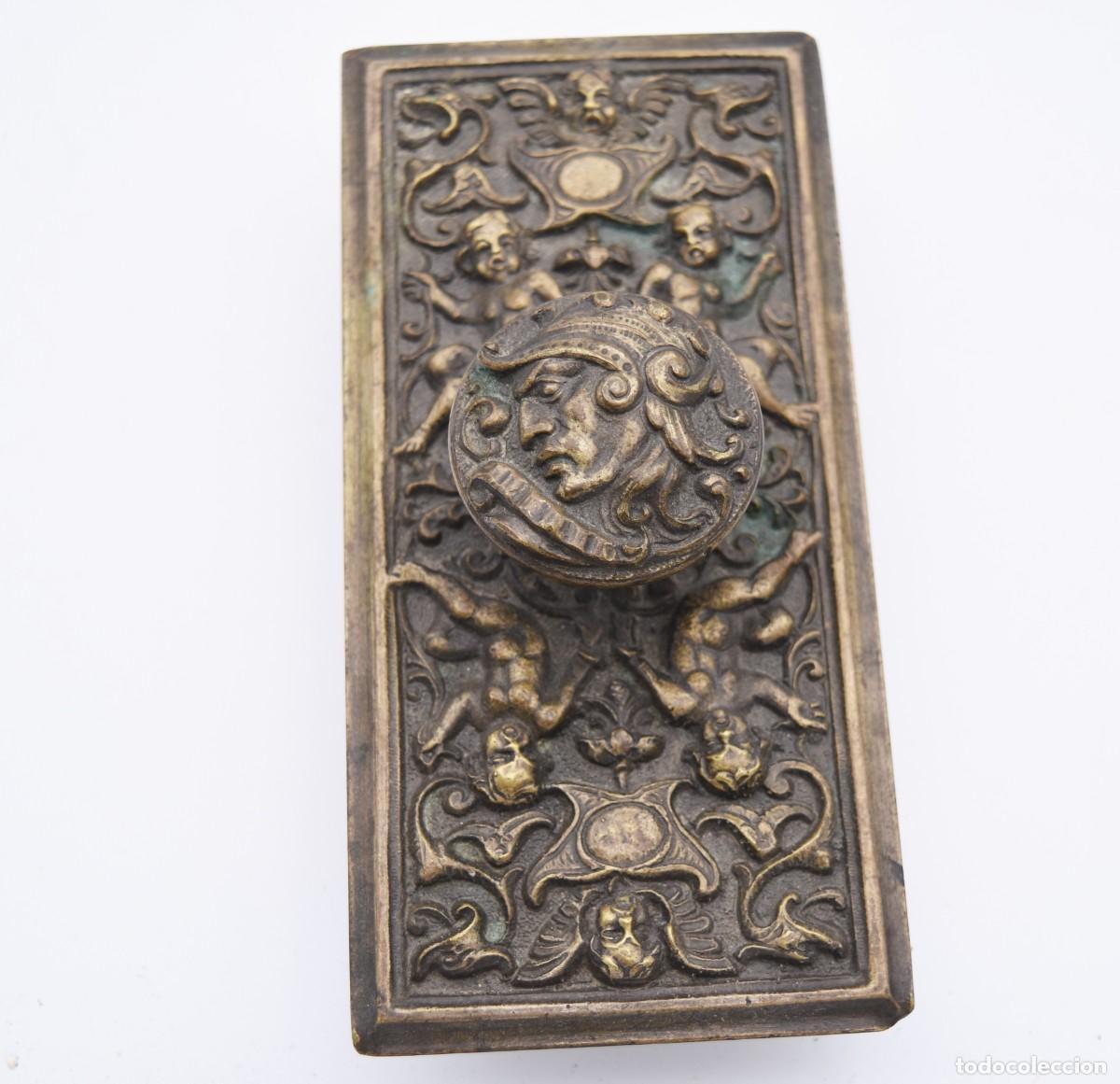 Escriban&iacute;a: Secante antiguo de bronce - Foto 9