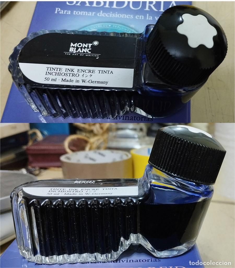 Escriban&iacute;a: TINTERO MONTBLANC DE CRISTAL TINTA AZUL MONT BLANC