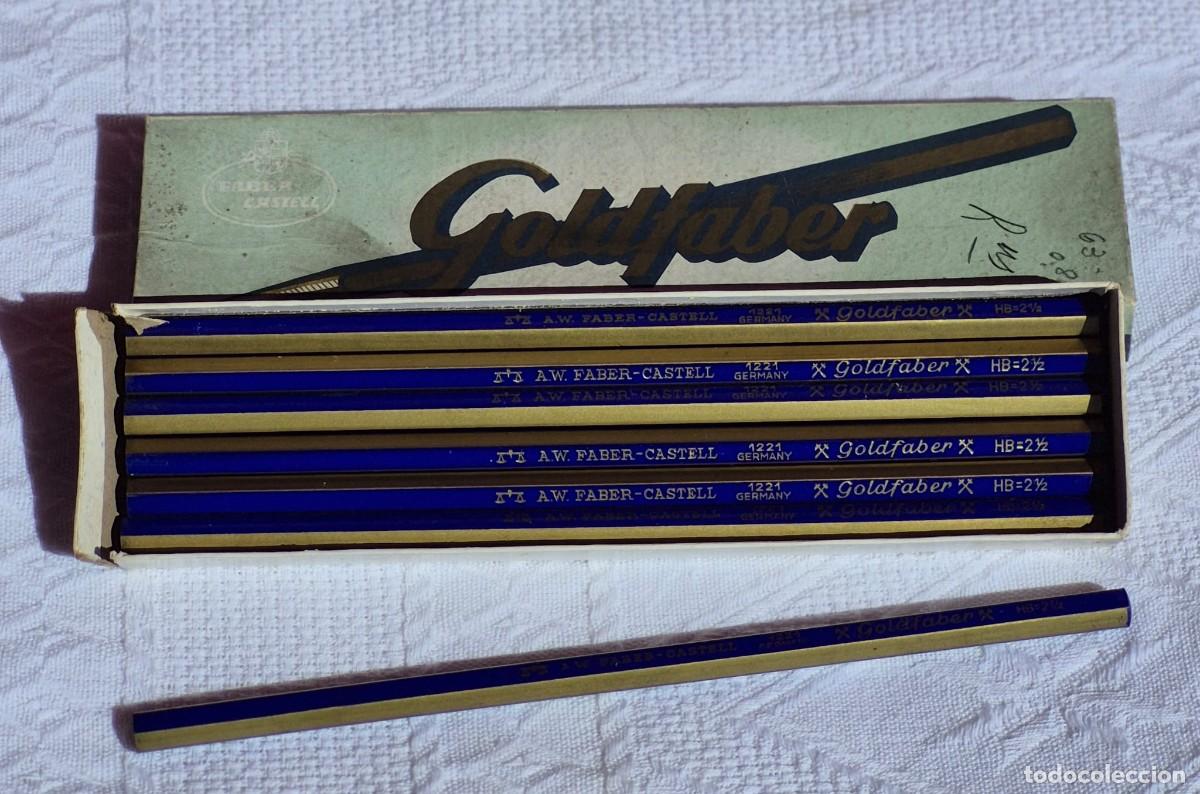 Escriban&iacute;a: A.W. FABER&ndash;GOLDFABER n&ordm; 1221 HB = 2 1/2 &ndash; Germany-caja con 7 l&aacute;pices nuevos a estrenar-estuche cart&oacute;