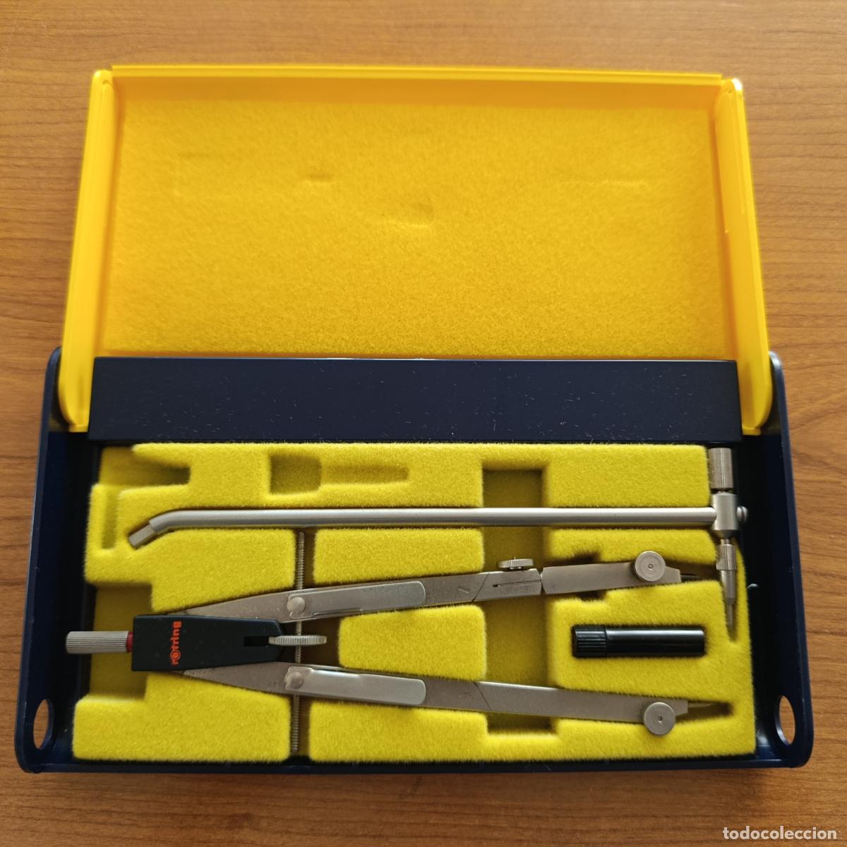 Escriban&iacute;a: ESTUCHE COMPAS MICROM&Eacute;TRICO DE AJUSTE R&Aacute;PIDO ROTRING. DE TIENDA. EN SU CAJA. VINTAGE