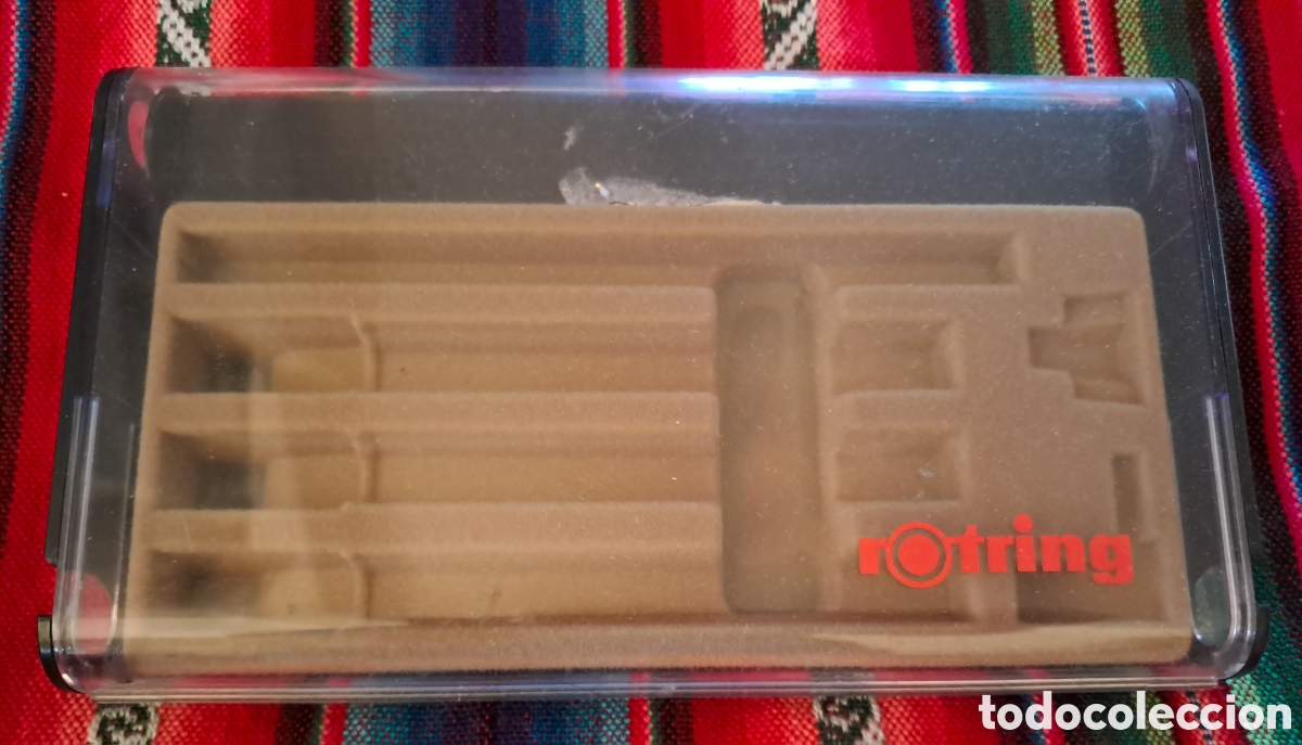 Schreibwaren: Rotring. Caja vacia para tres estilografos, portaminas y accesorios a&ntilde;os 80