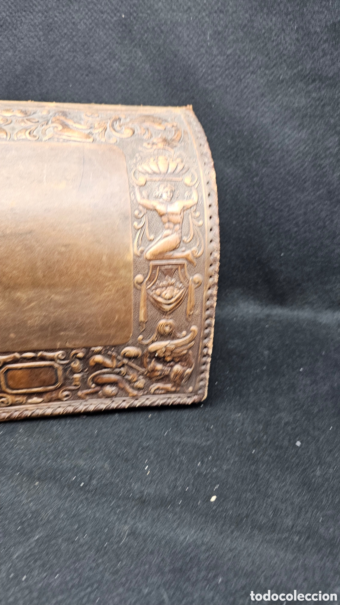 Escriban&iacute;a: Antiguo guarda cartas de cuero repujado - Foto 6