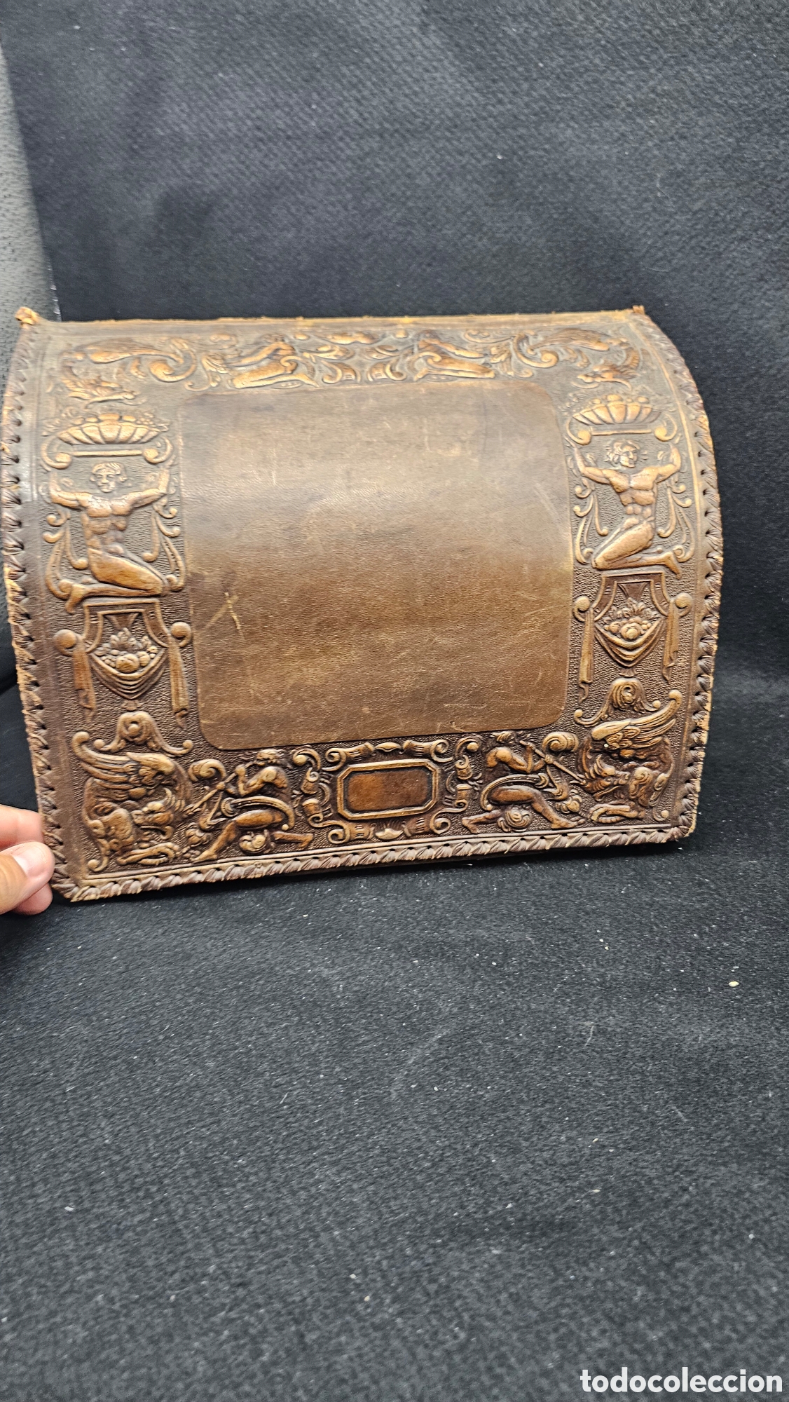 Escriban&iacute;a: Antiguo guarda cartas de cuero repujado - Foto 7
