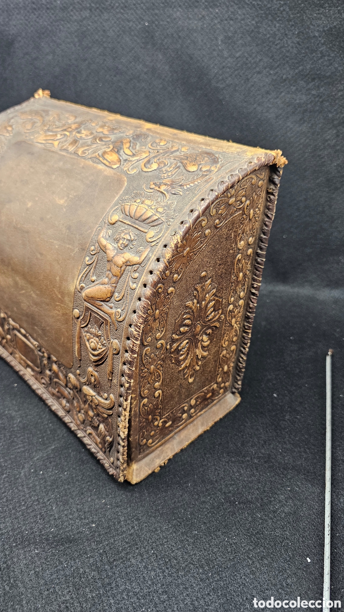 Escriban&iacute;a: Antiguo guarda cartas de cuero repujado - Foto 11