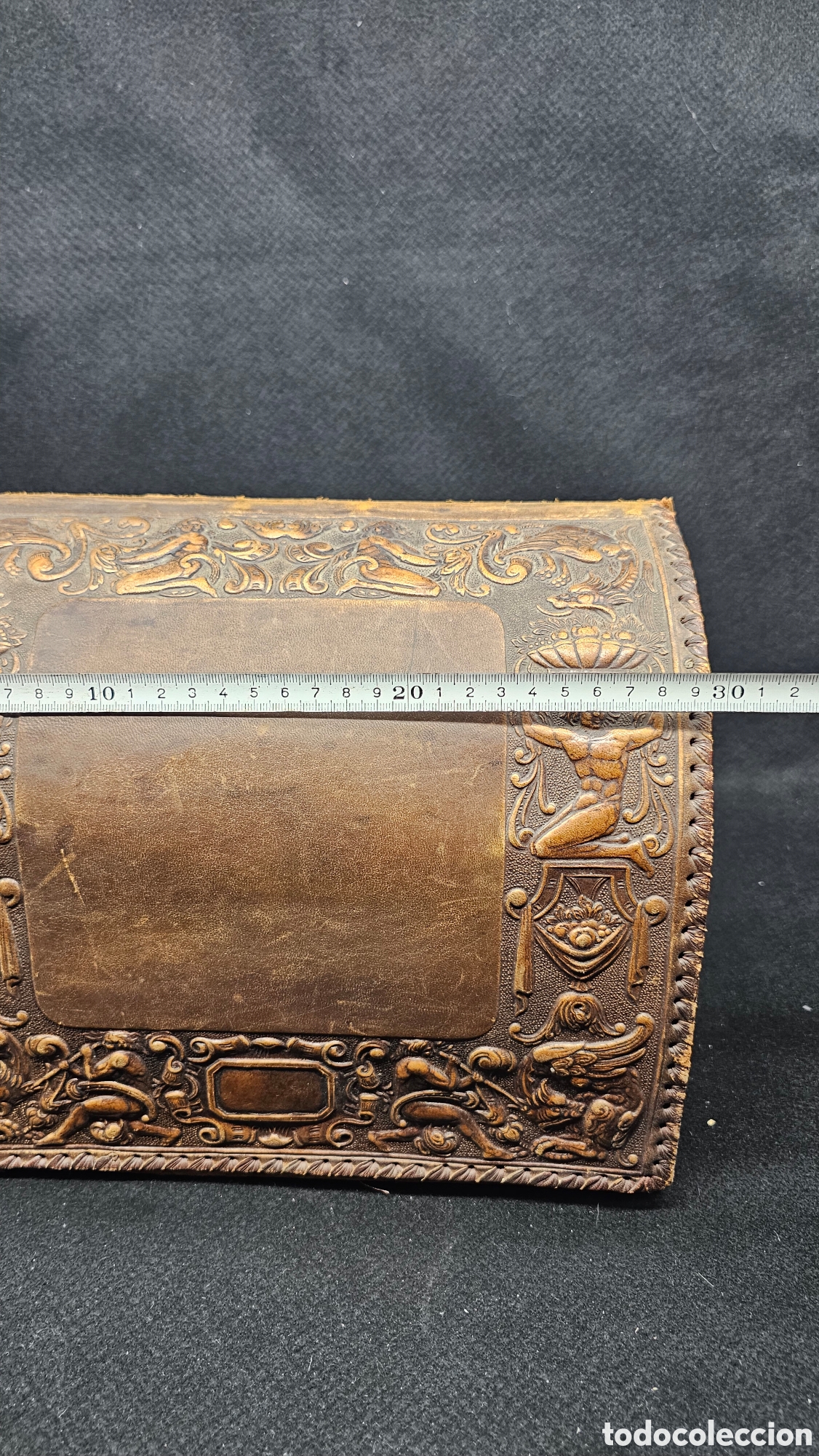 Escriban&iacute;a: Antiguo guarda cartas de cuero repujado - Foto 14