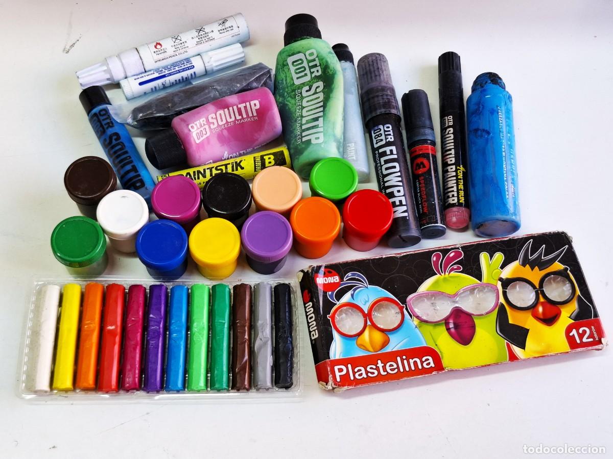 Escriban&iacute;a: LOTE DE PINTURAS, TEMPERAS Y PLASTILINA